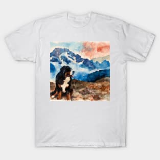 Bernese Mountain Dog Watercolor - Dog Lover Gifts T-Shirt